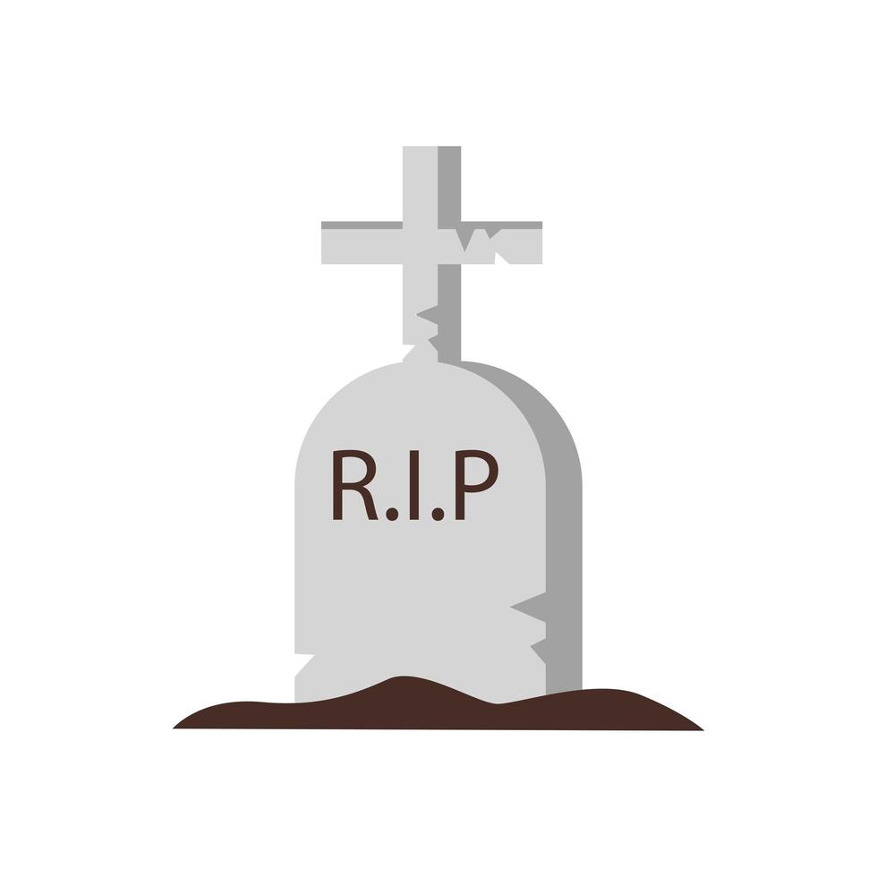 cemetery tomb with rip word flat style icon 4160554 Vector Art at ...