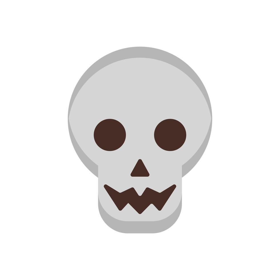 halloween head skull flat style icon vector