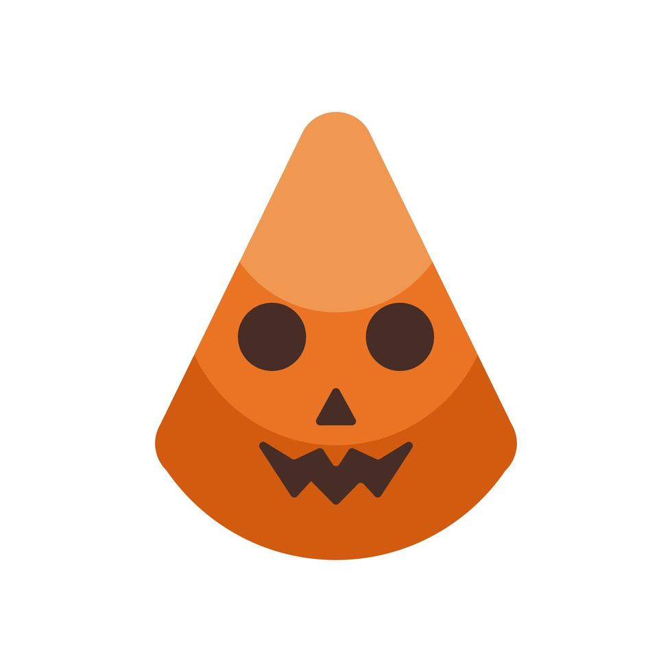 sweet candy with face halloween flat style icon vector