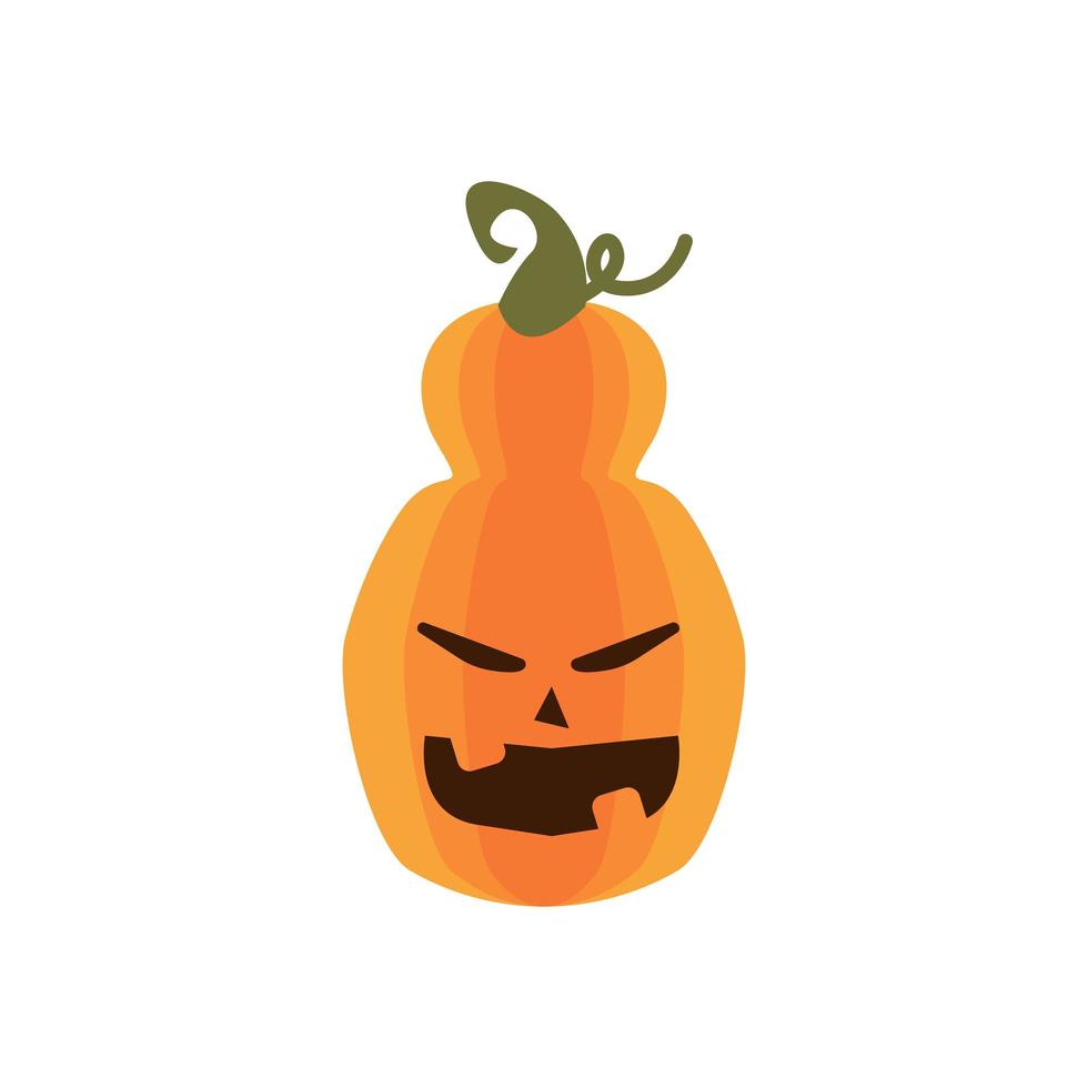 halloween pumpkin with long head flat style icon vector