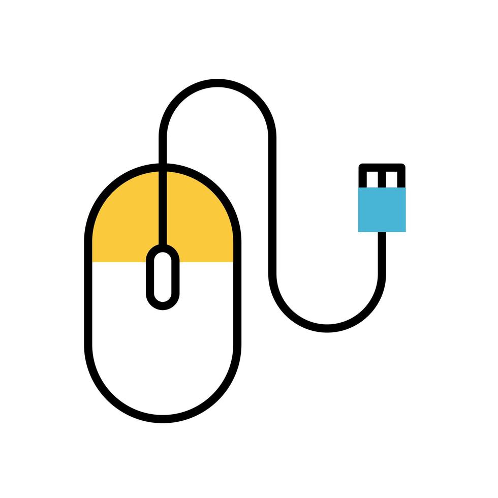 computer mouse device fill style icon vector