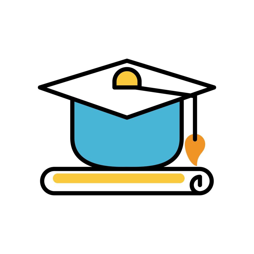 graduation hat celebration isolated icon vector