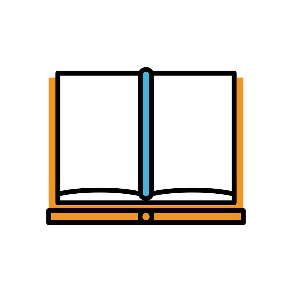 icono de estilo de relleno de libro de texto vector