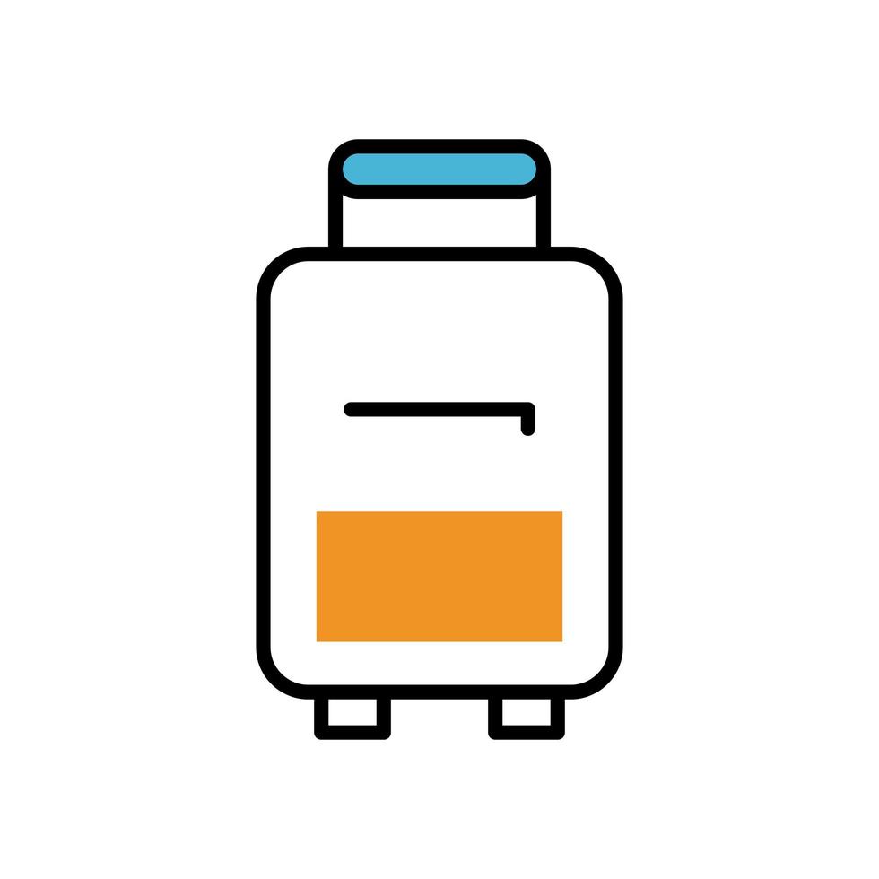 travel suitcase fill style icon vector
