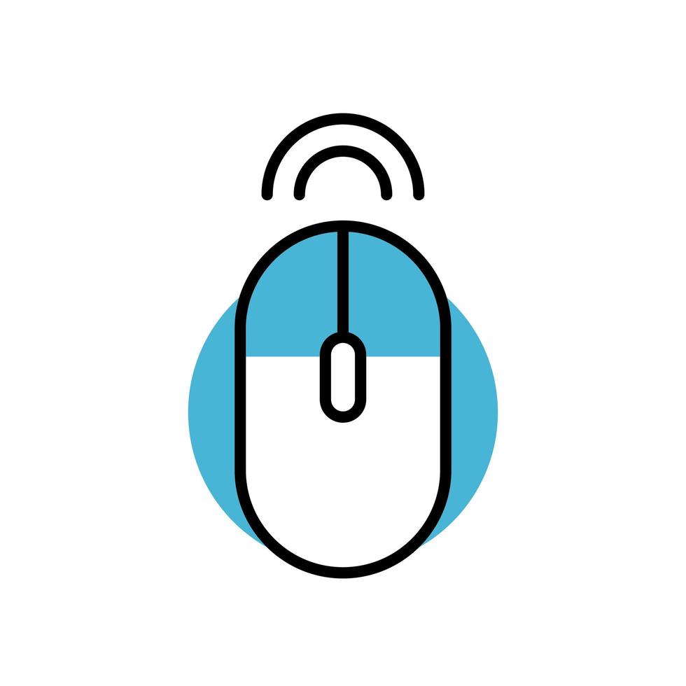 computer mouse device fill style icon vector