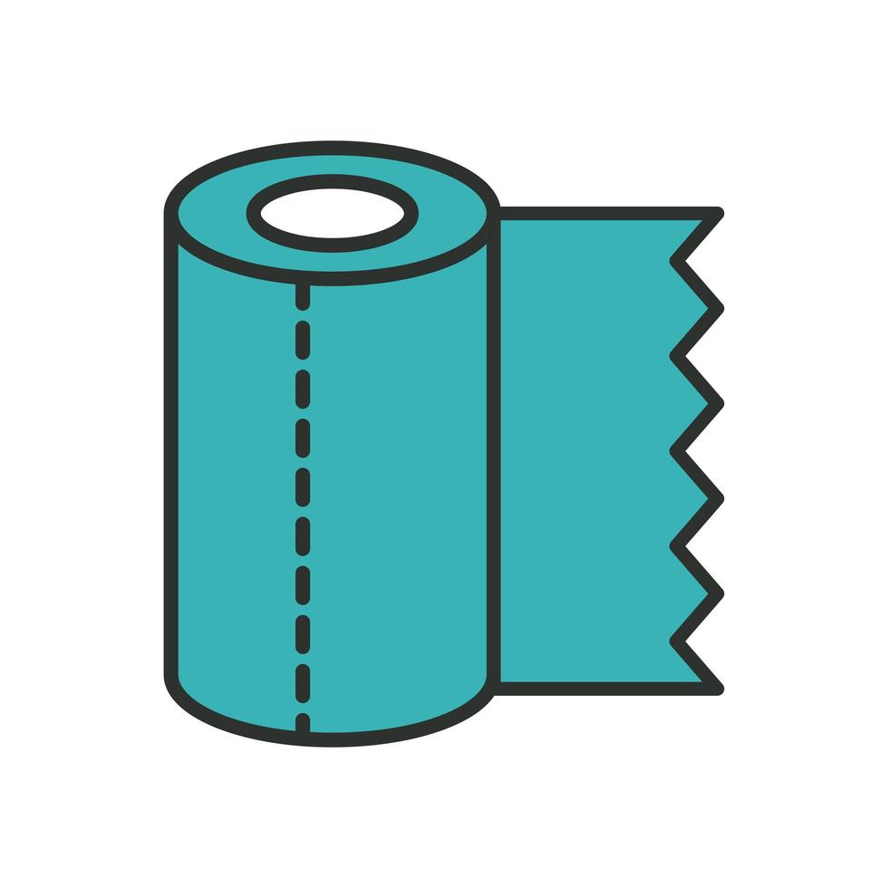 toilet paper roll line and fill style icon vector