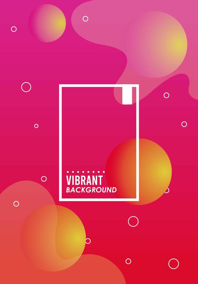 vibrant colors and dinamic background with square frame vector