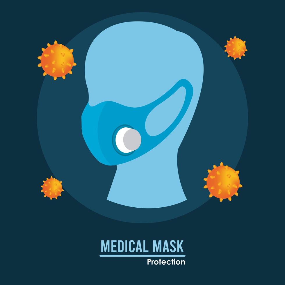 manikin with medical mask respiratory accessory for covid19 protection vector