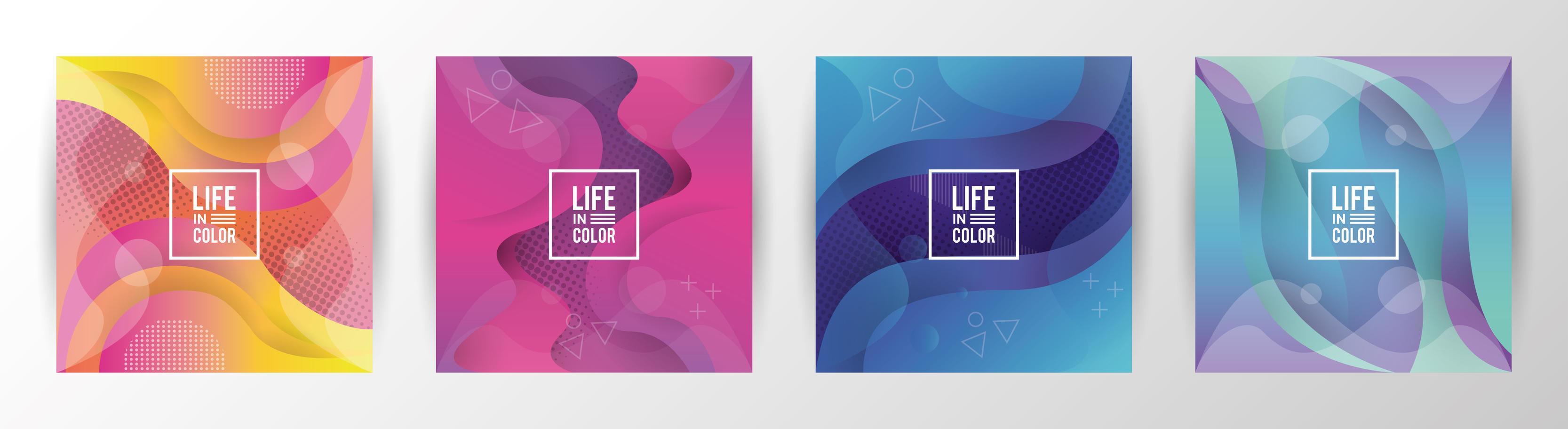 bundle of waves colors with life in color abstract background vector