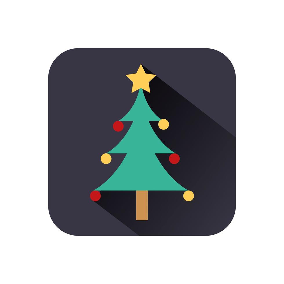 merry christmas pine tree icon vector