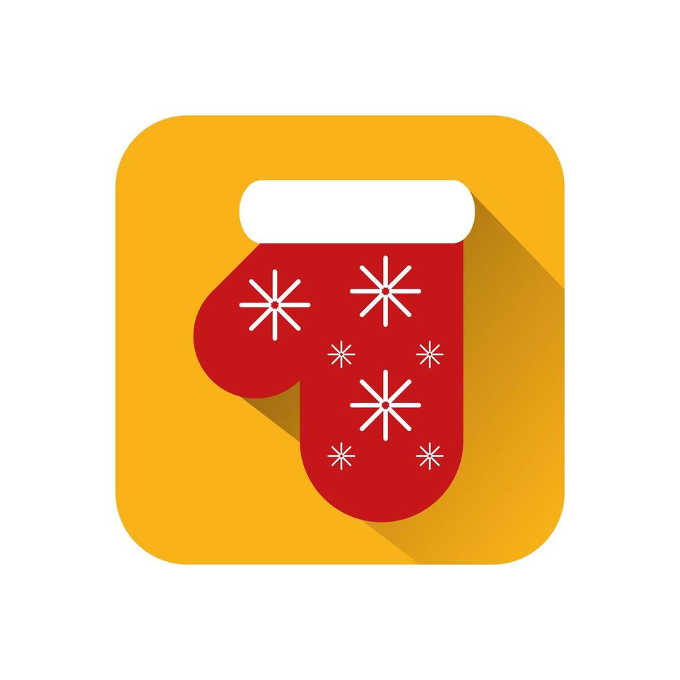 merry christmas glove decoration icon vector