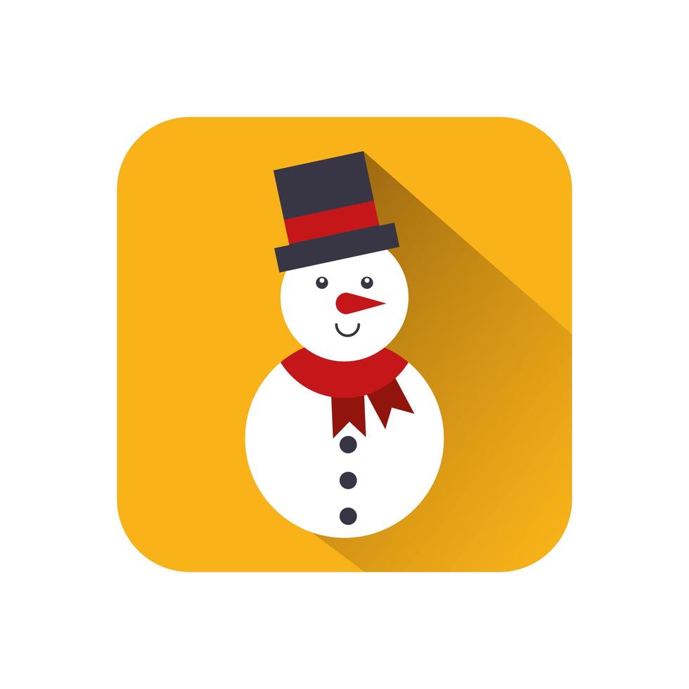 merry christmas snowman cute character vector