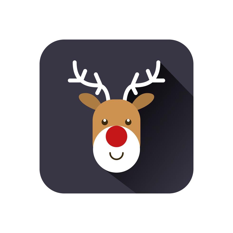 happy merry christmas reindeer character vector