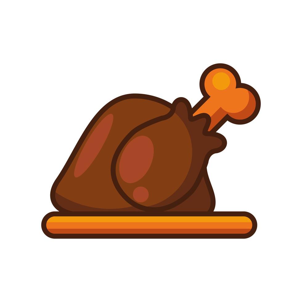 delicious turkey cooking thanksgiving food vector