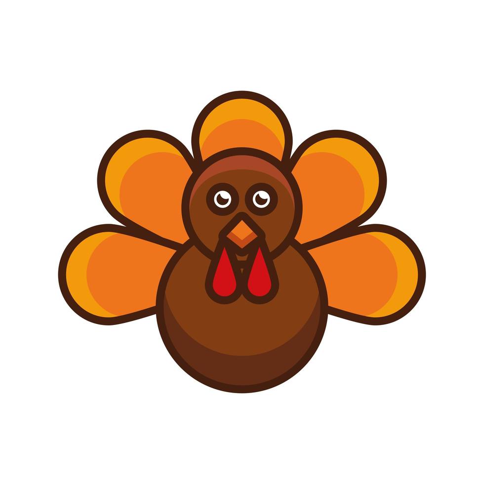 turkey bird animal thanksgiving character vector