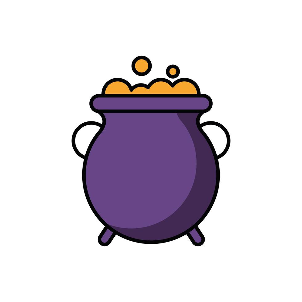 witch cauldron pot isolated icon vector