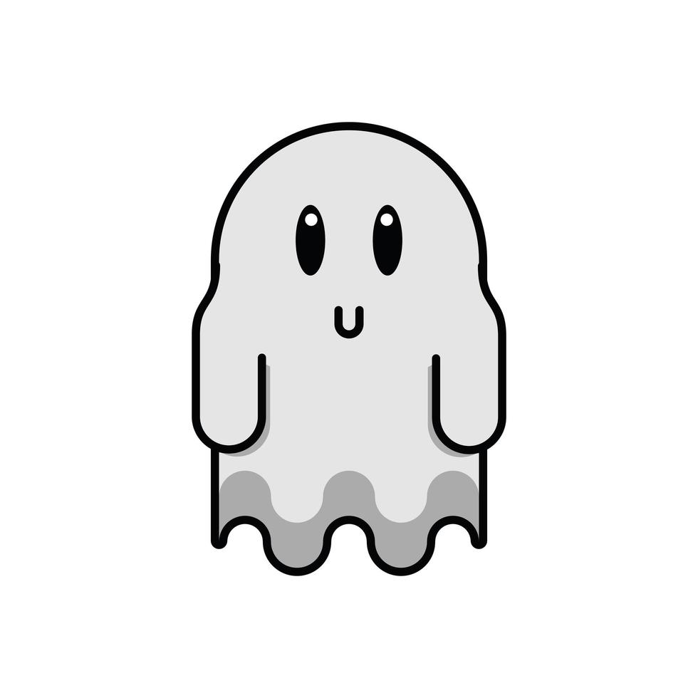 icono de personaje flotante fantasma de halloween vector