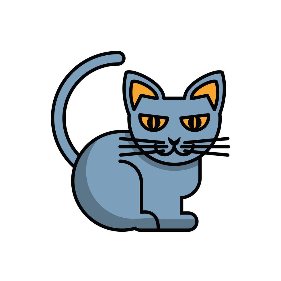 halloween, gato, mascota, animal, icono vector