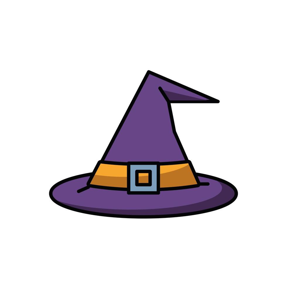 icono de accesorio de sombrero de bruja de halloween vector