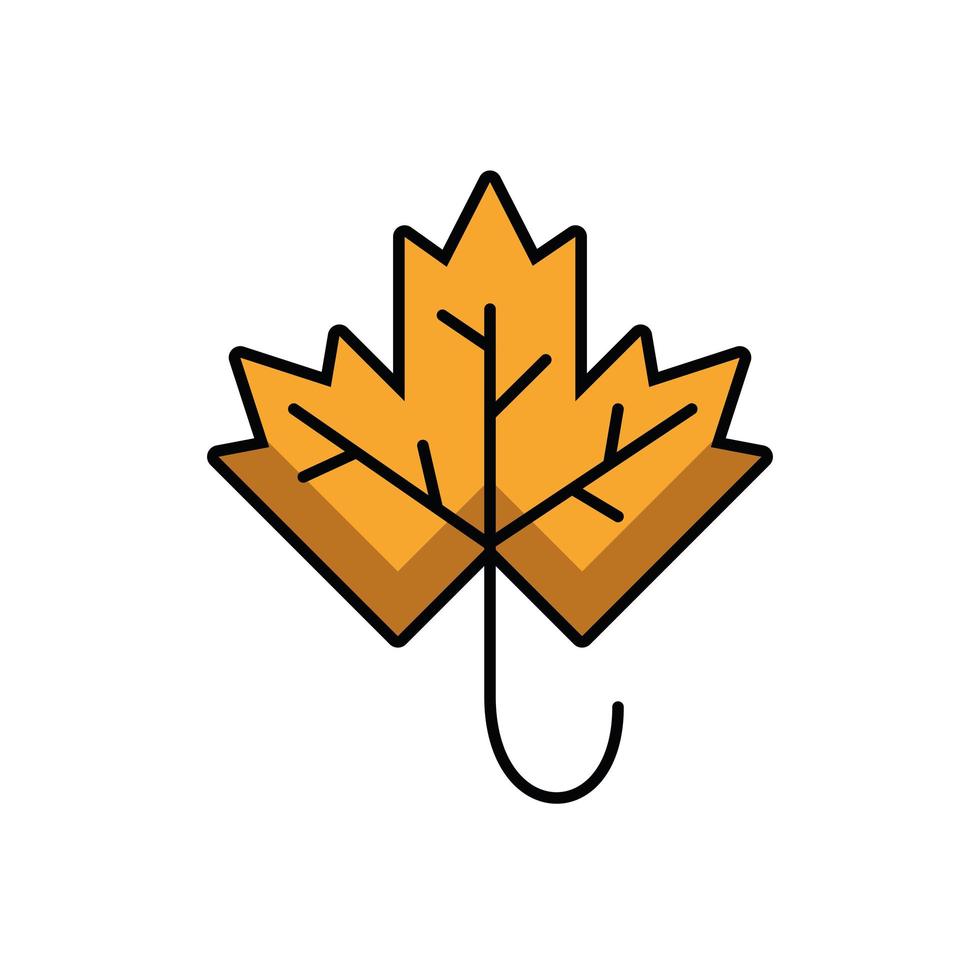 autumn leaf seasonal isolated icon vector