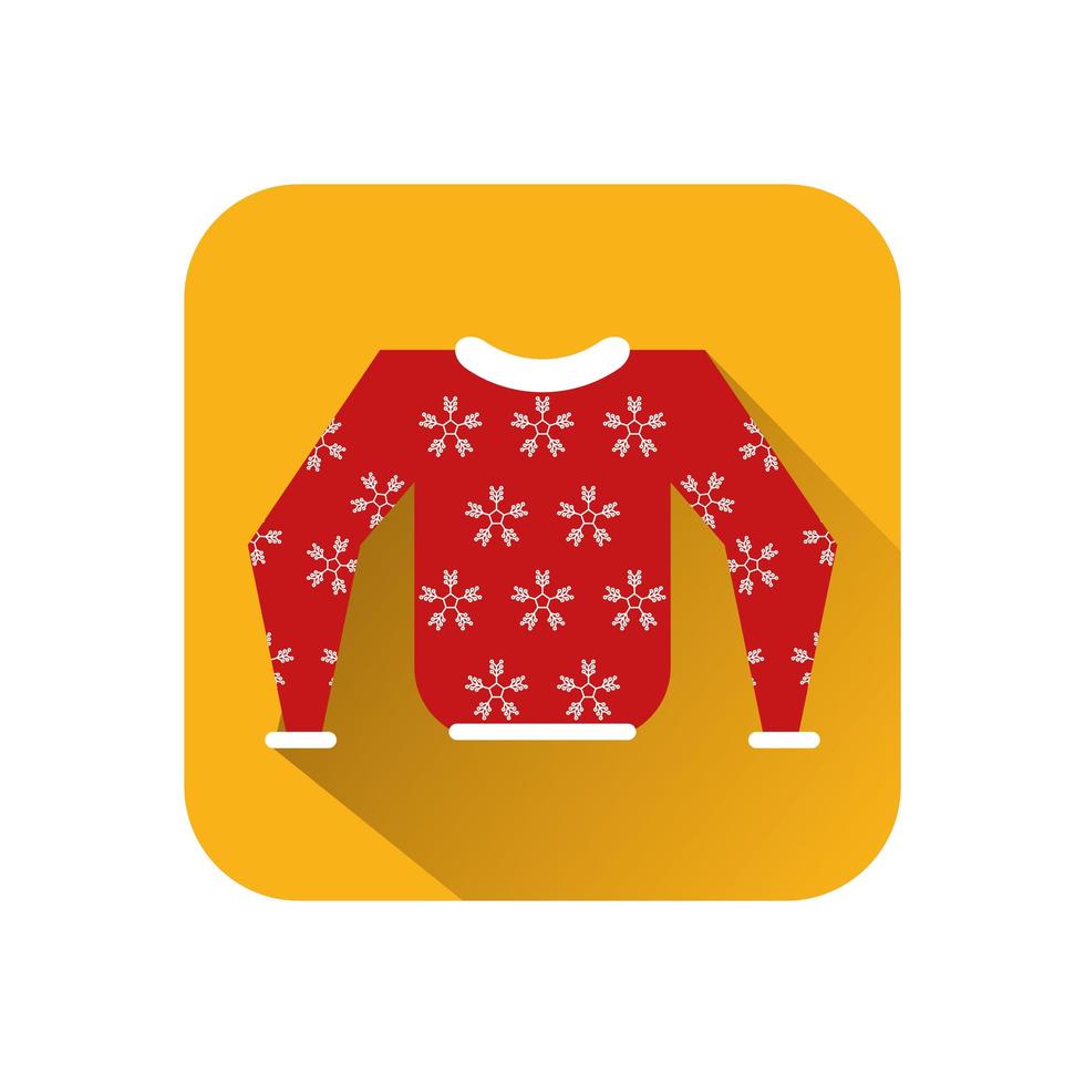 winter sweater with snowflakes icon vector