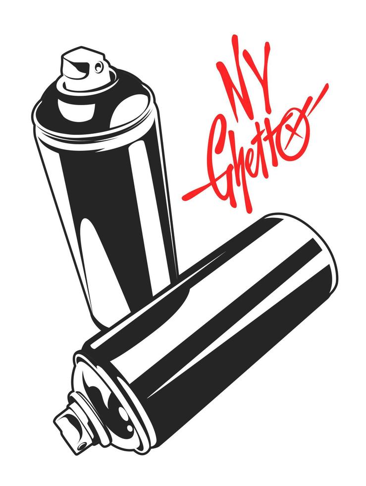 Graffiti Aerosol Cans Vector Art