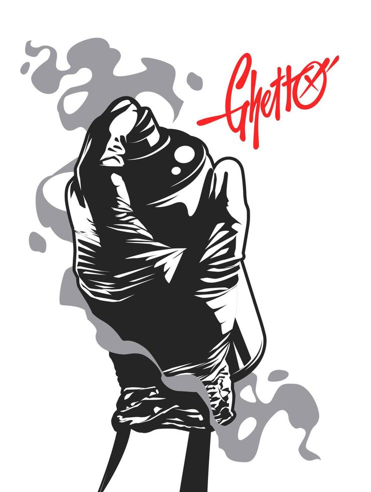 Hand with Aerosol Can Vector Art