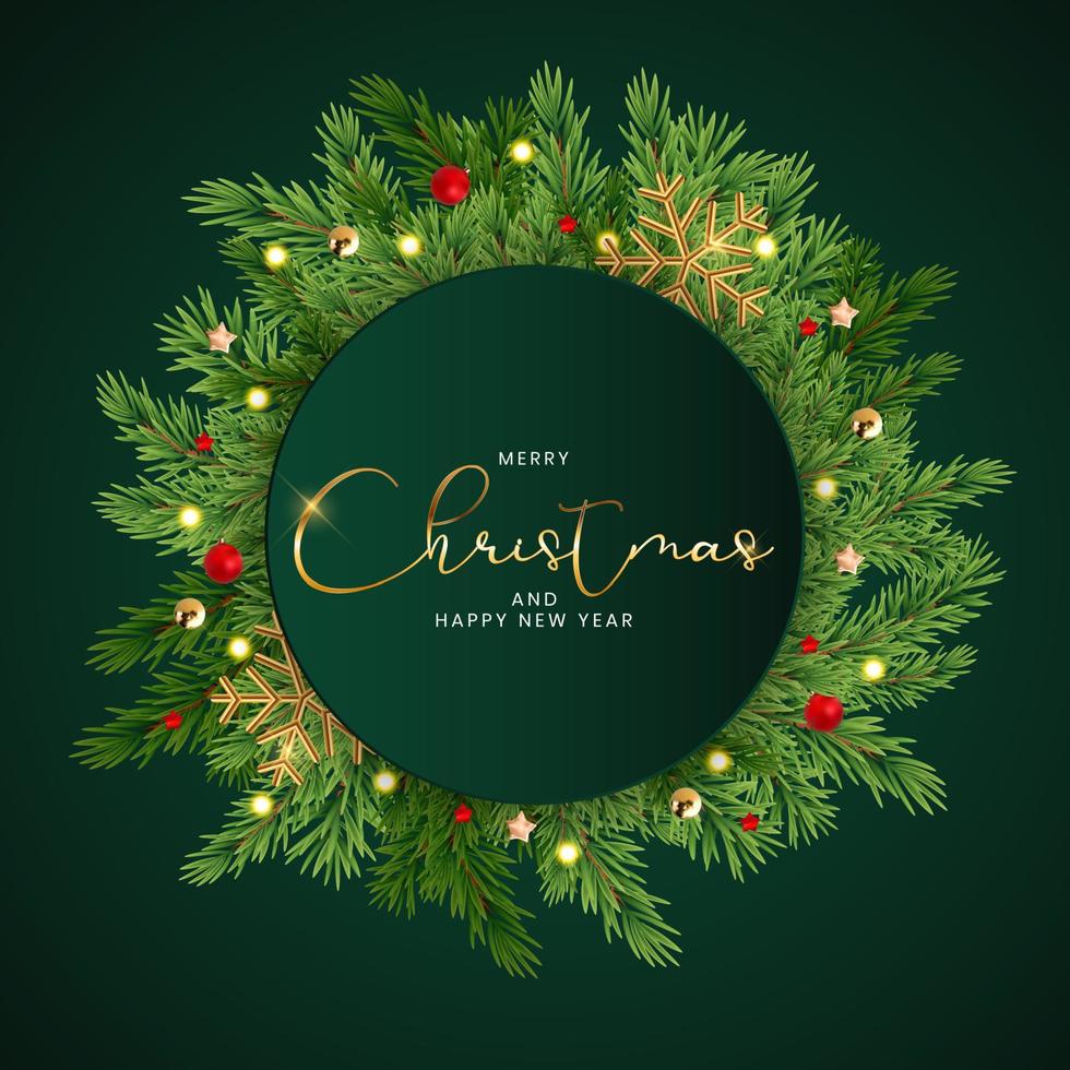 Christmas Holiday Party Background. Happy New Year and Merry Christmas Poster Template. Vector Illustration