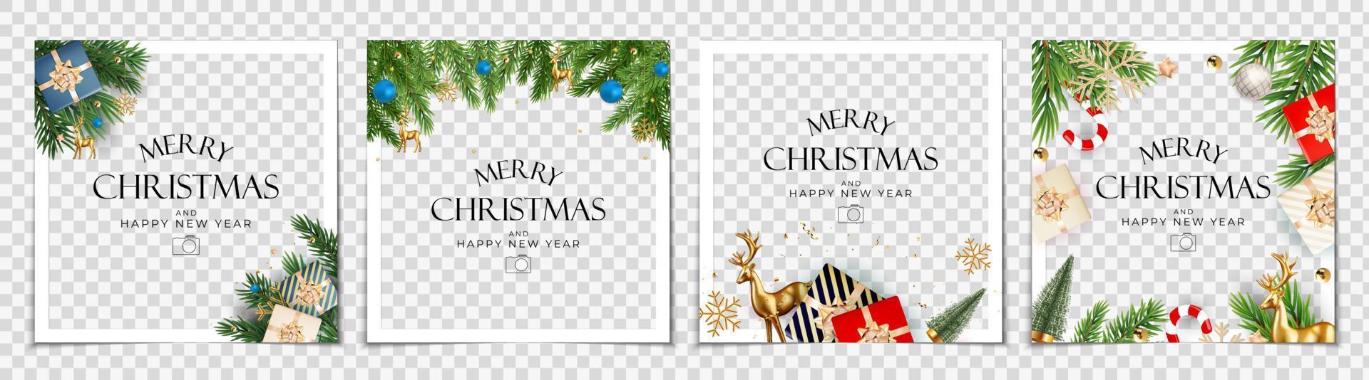 Christmas Holiday Party Background. Happy New Year and Merry Christmas Poster Template. Vector Illustration