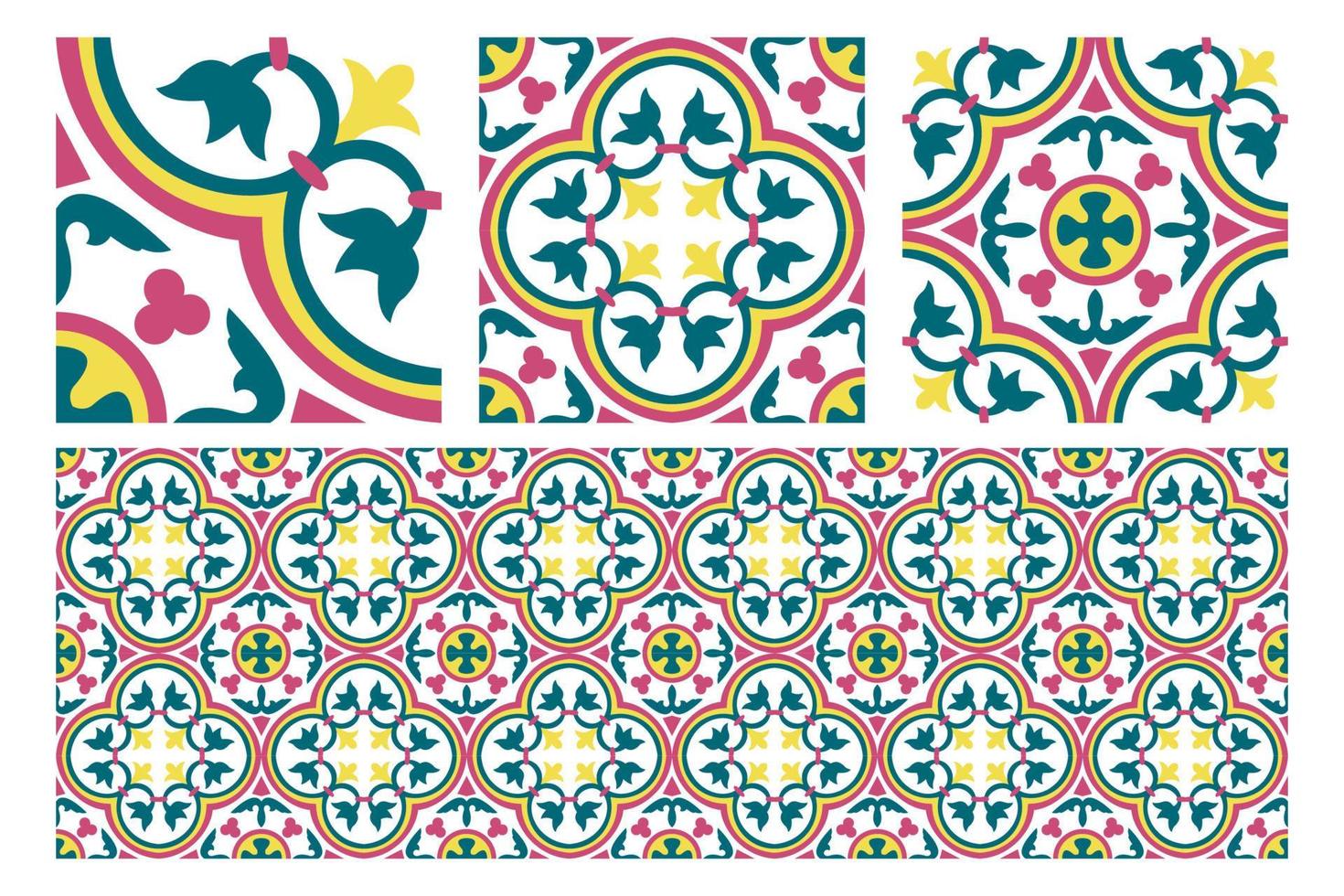 geometric floral seamless pattern vector