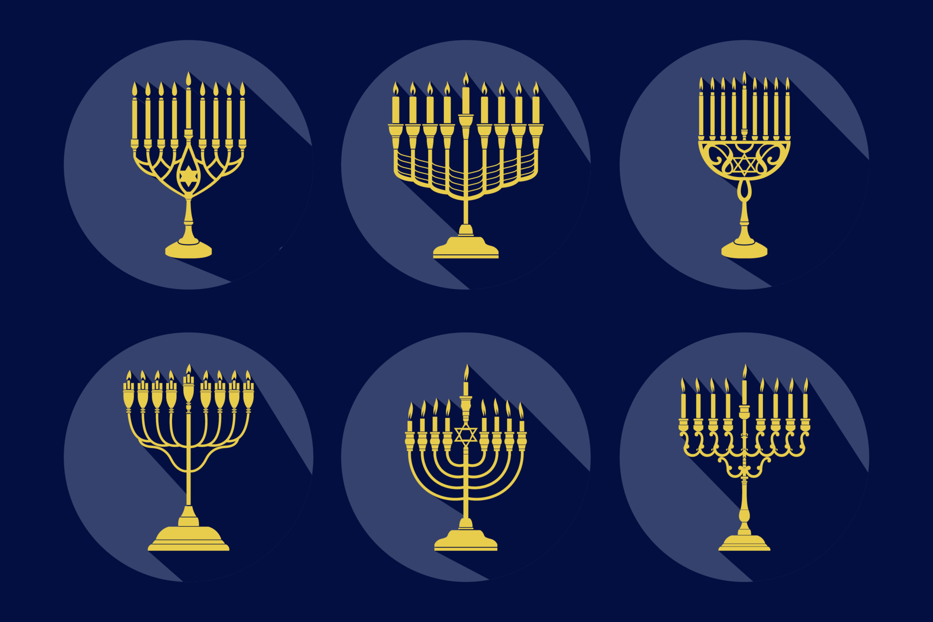 Menorah vector art, icons, logo set 4161190 Vector Art at Vecteezy