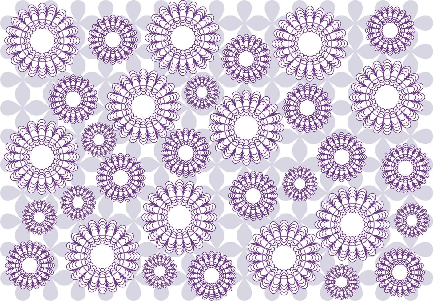 hermoso fondo lila-blanco con mandalas abstractos vector