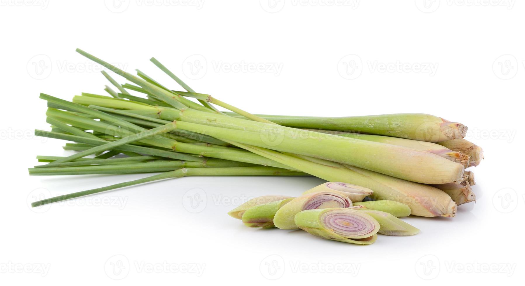 lemon grass on white background photo