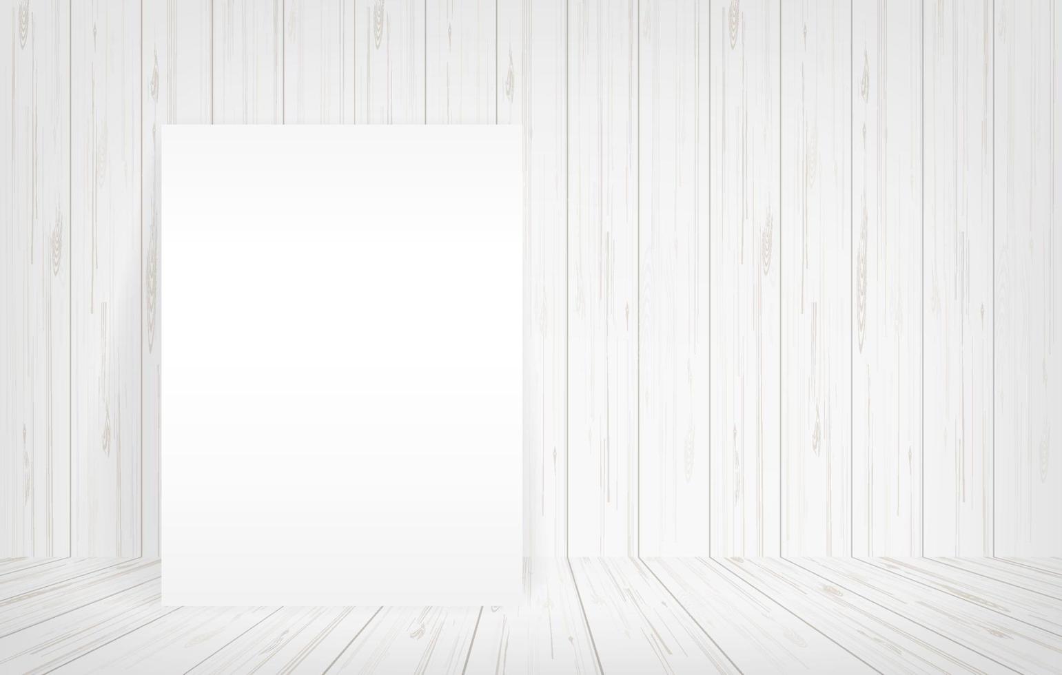 White canvas frame in room space background. Vector. vector