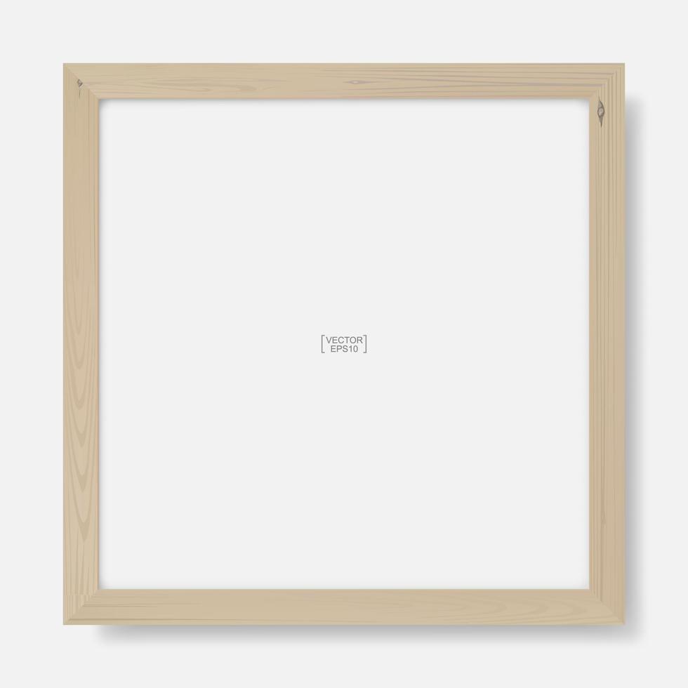 Wooden photo frame or picture frame for interior design and decoration. Vector. vector