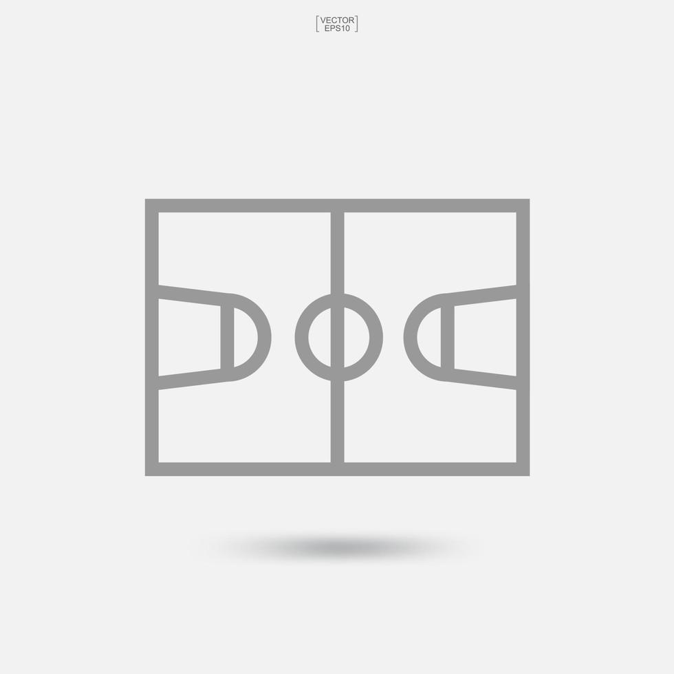 Basketball court icon. Basketball field symbol on white background. Vector. vector