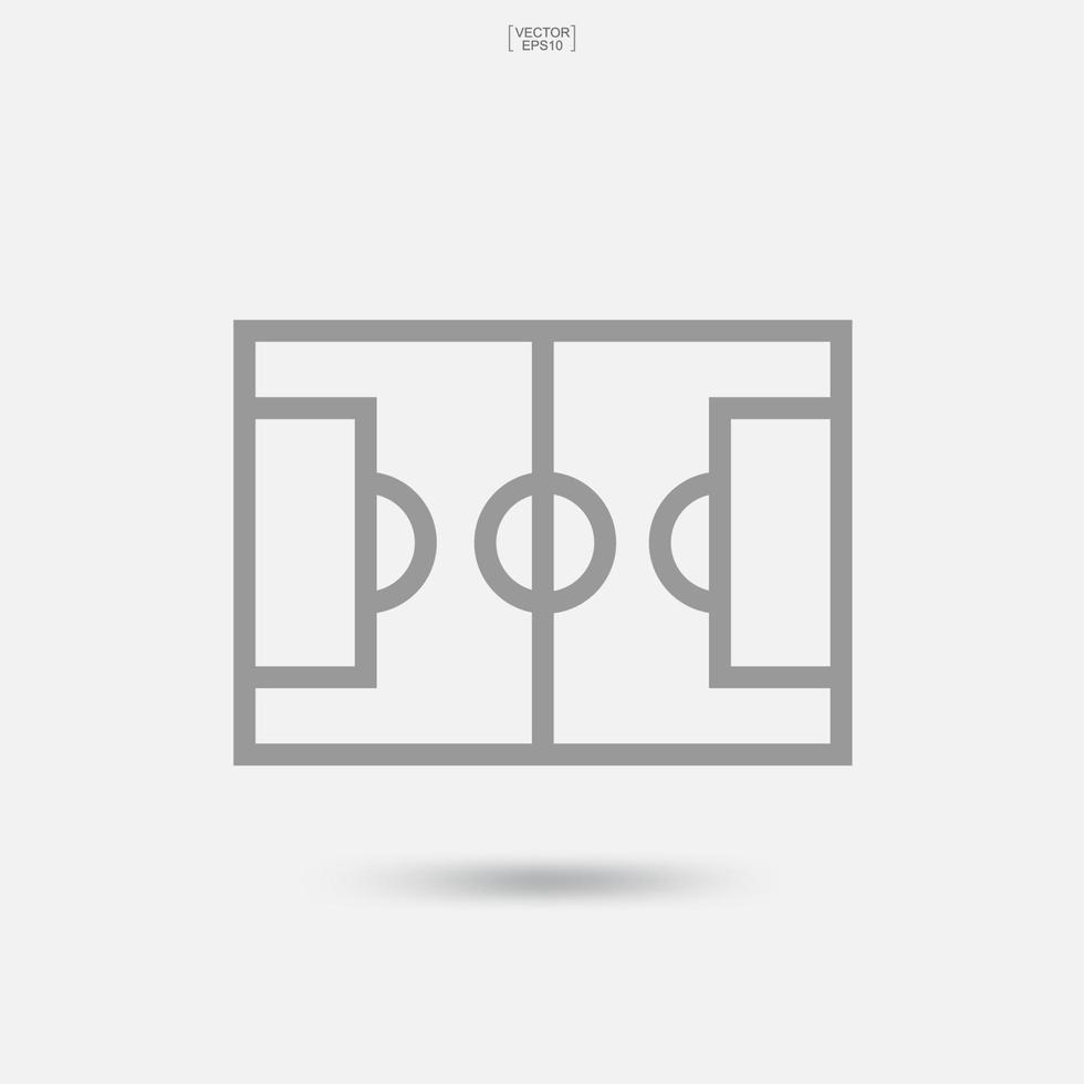 Icono de campo de fútbol de fútbol sobre fondo blanco. vector. vector