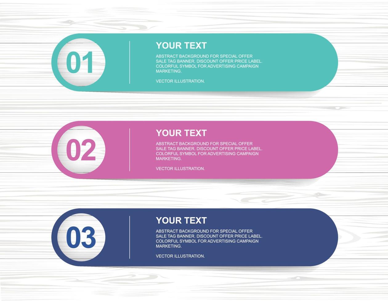 Banner paper tag for business background on wood texture. Vector. vector
