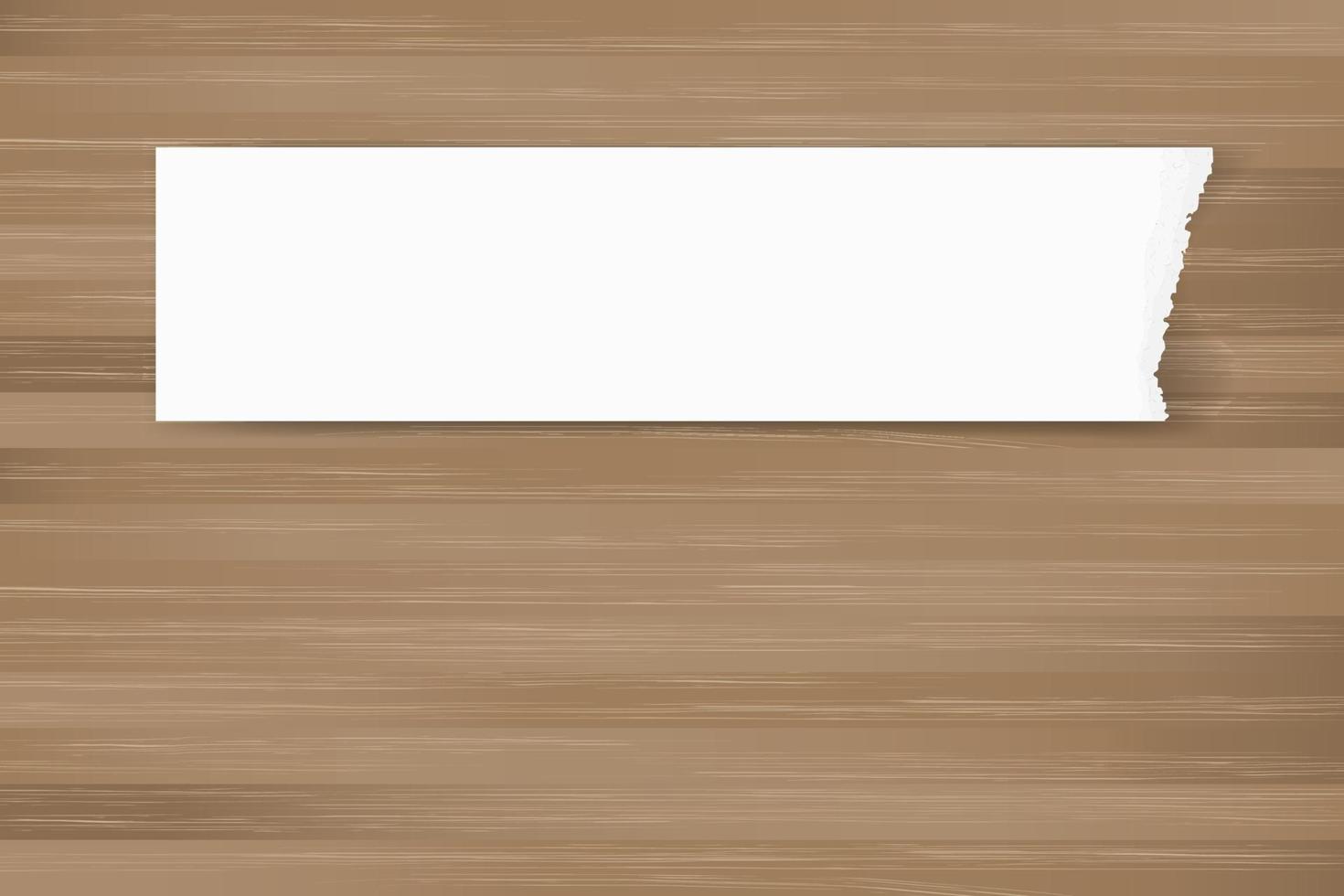 Fondo de papel rasgado sobre textura de madera marrón. borde de papel rasgado con área para espacio de copia. vector. vector