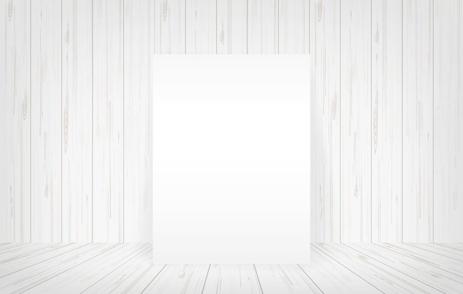 White canvas frame in room space background. Vector. vector