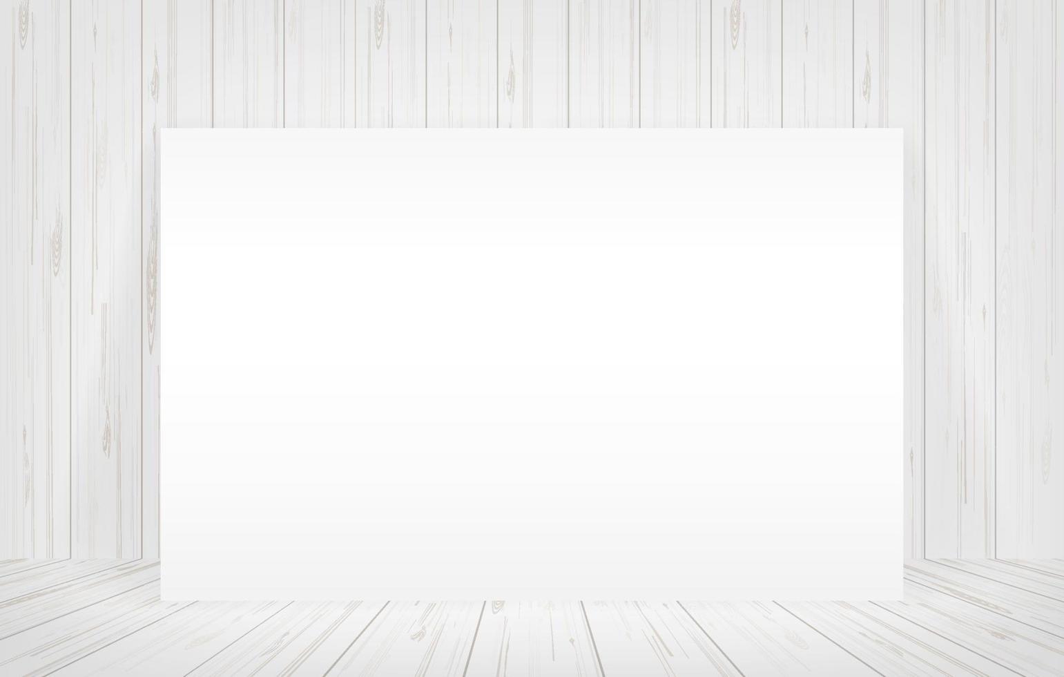 White canvas frame in room space background. Vector. vector