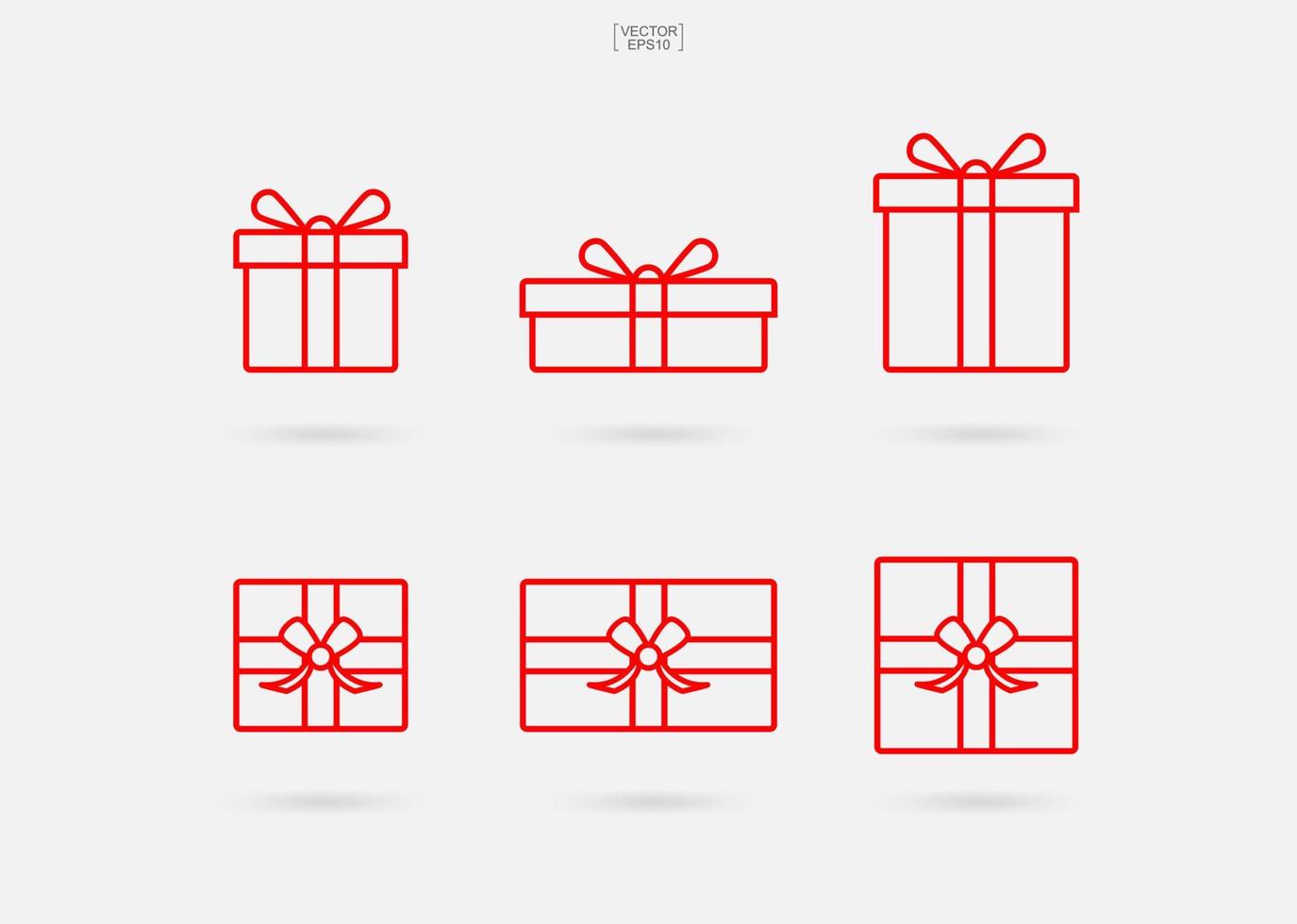 icono de caja de regalo. signo y símbolo de caja de regalo de Navidad. vector. vector
