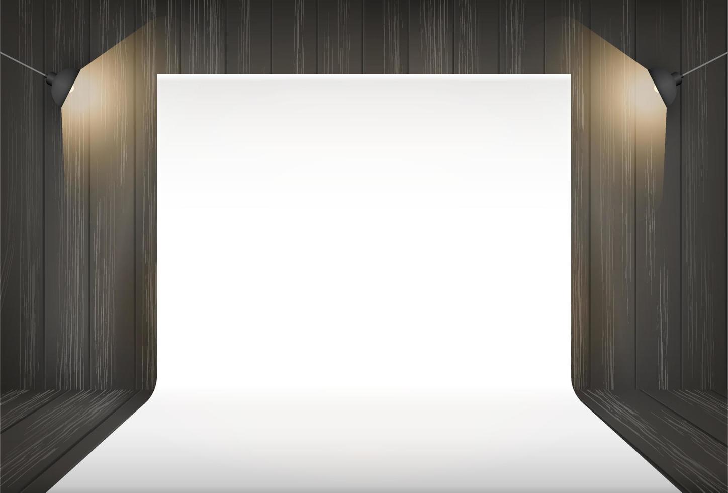 Photography studio background with lighting in dark room space. Vector. vector