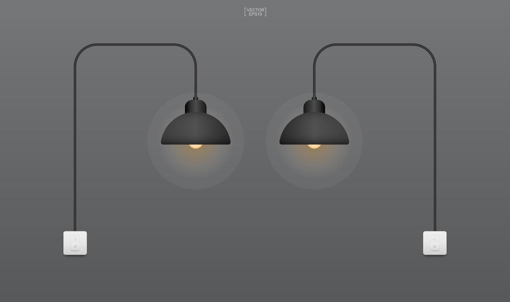 Light bulb or lamp with dark background. Vector. vector