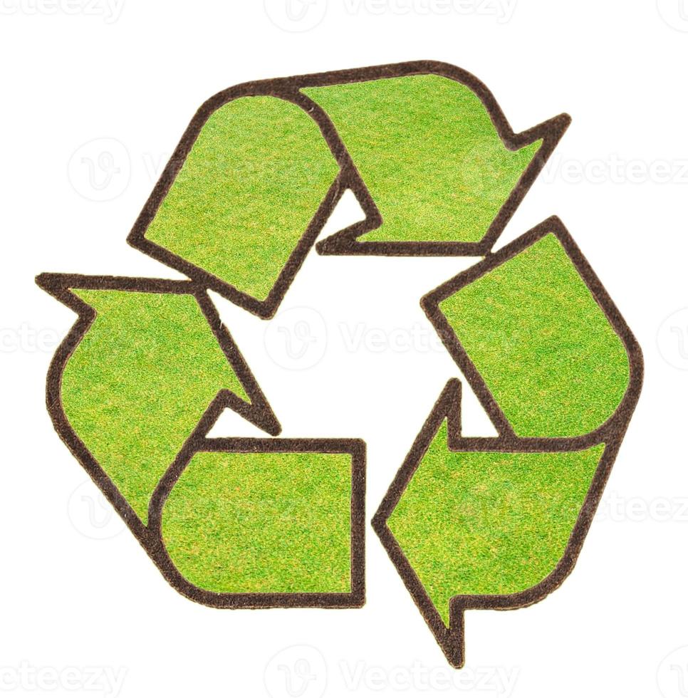 recycle sign from grass photo