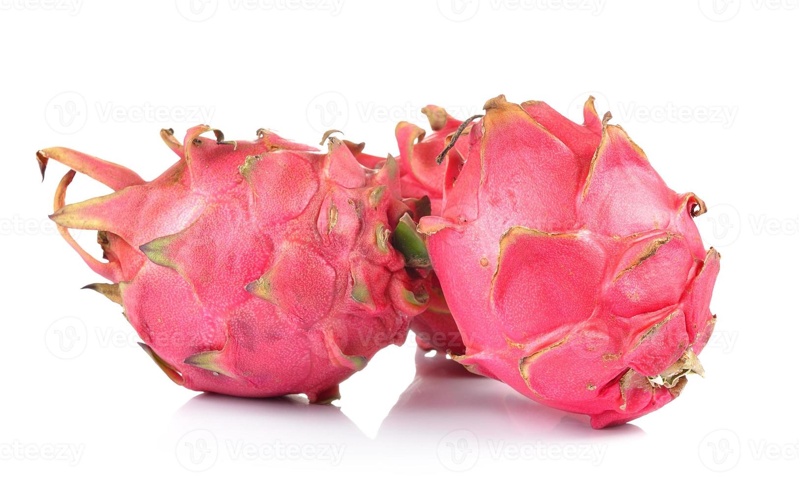 red dragon fruit on white background photo