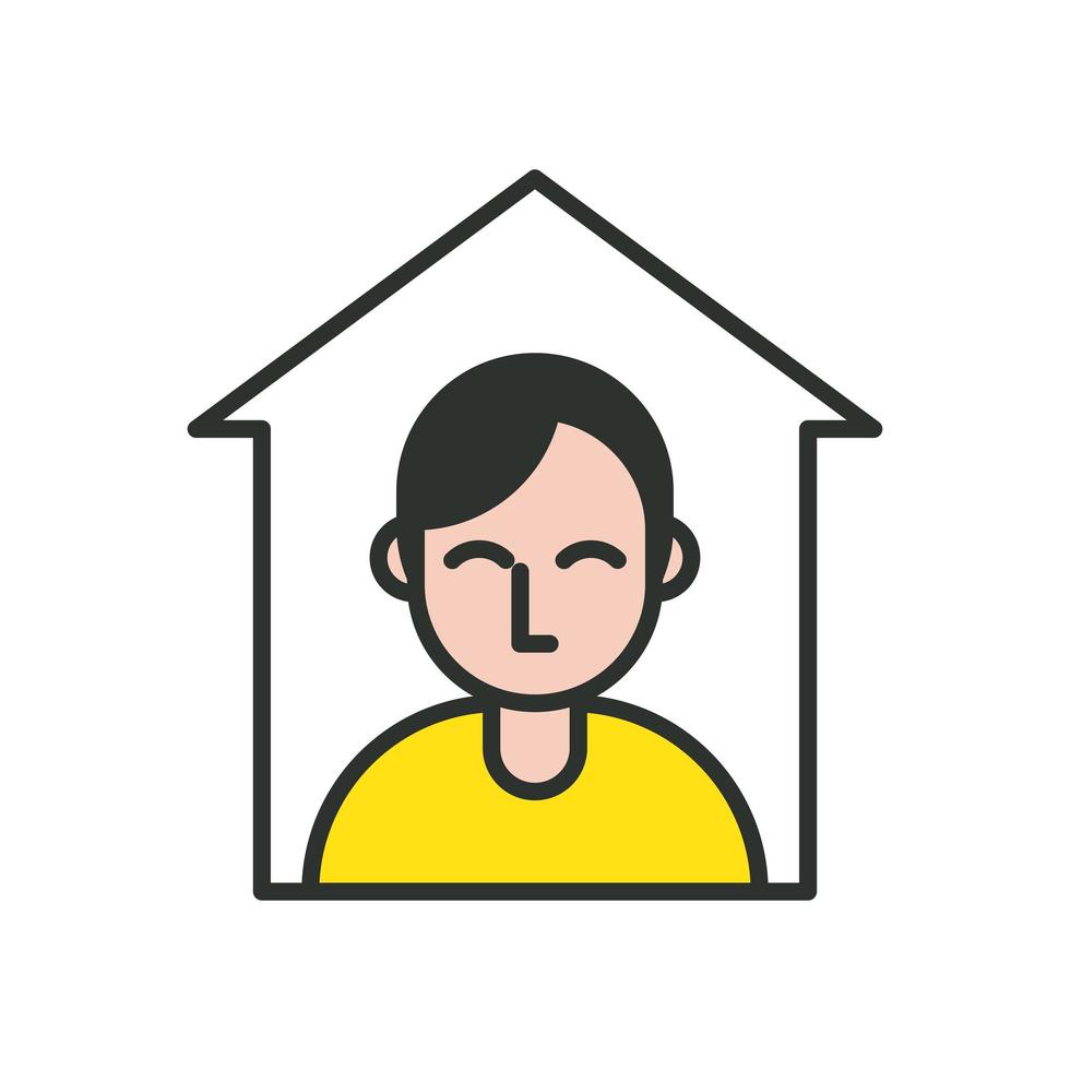 stay at home line and fill style icon vector