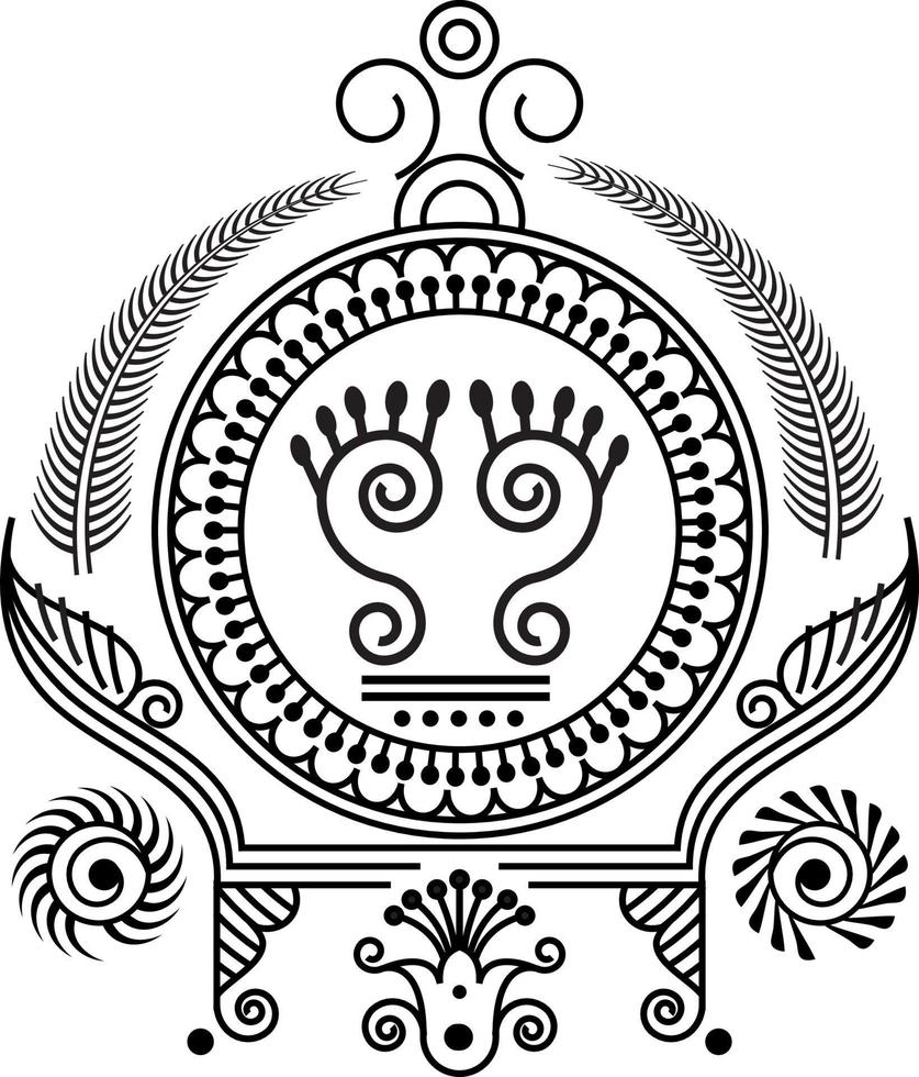 rangoli tradicional y cultural indio, alpona, kolam o paisley vector line art. arte de bengala india. para impresión textil, logo, papel pintado