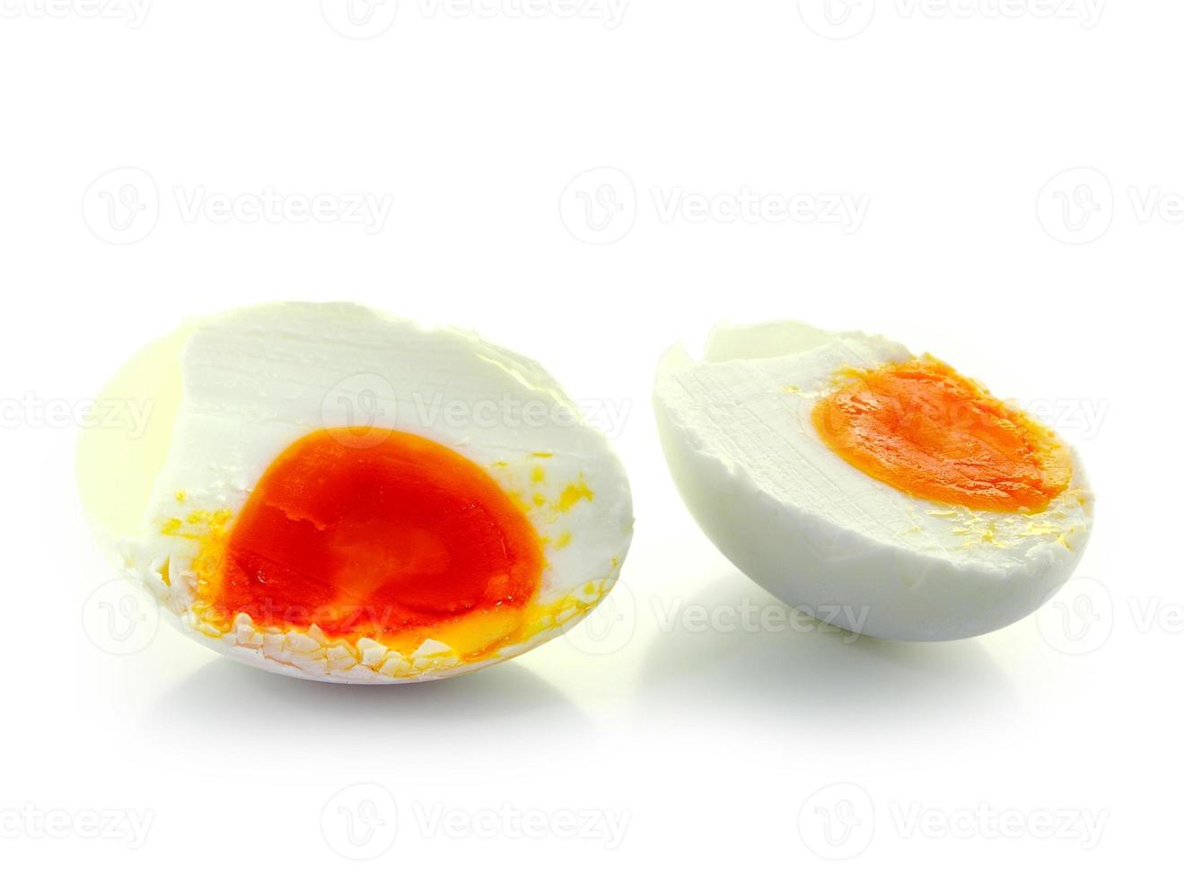 Shell boiled egg isolated on white background photo