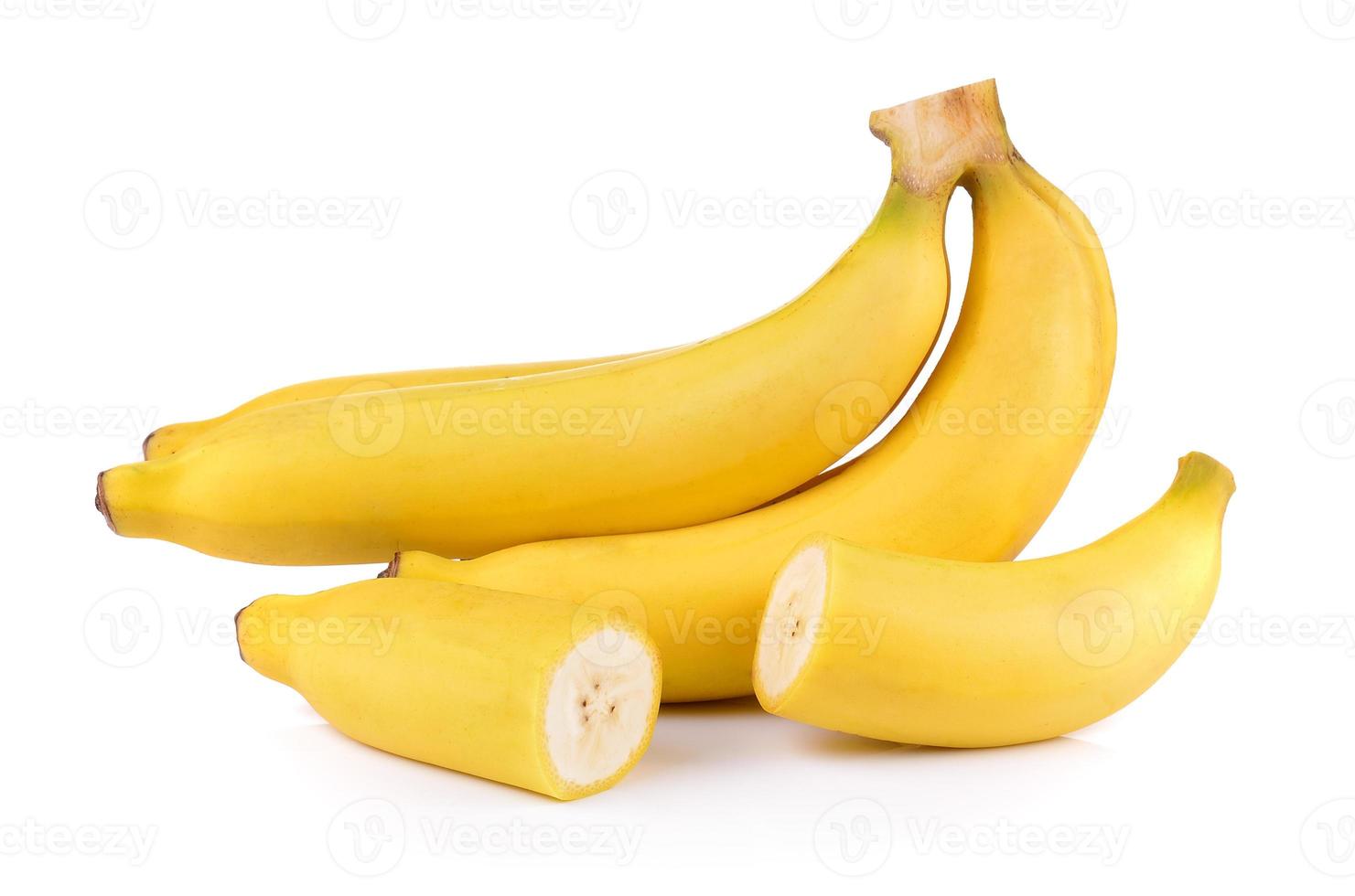 bananas on white background photo